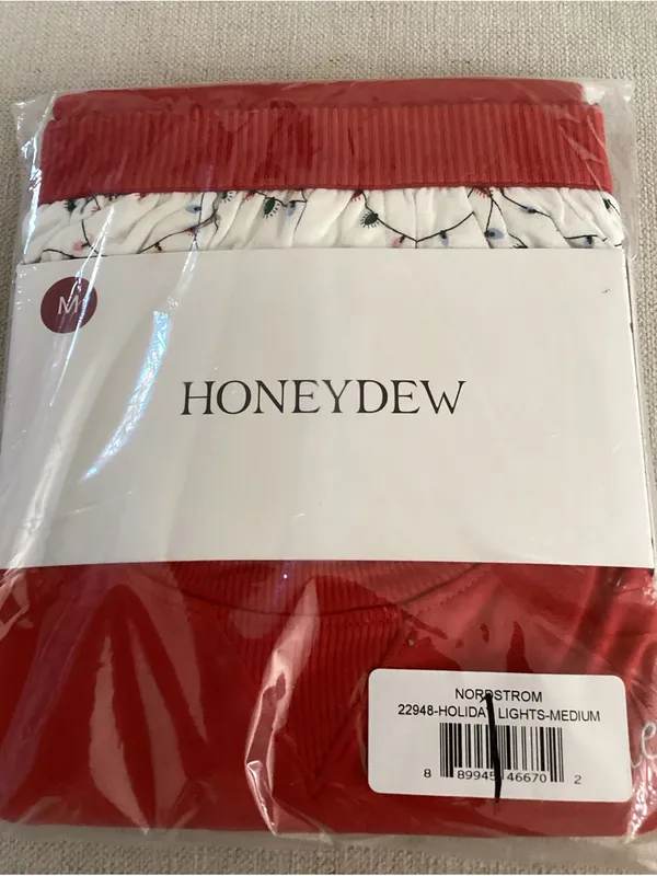 HONEYDEW Sugar Sweetheart Long Sleeve Shortie Set, Red MEDIUM, NEW tags - Image 4