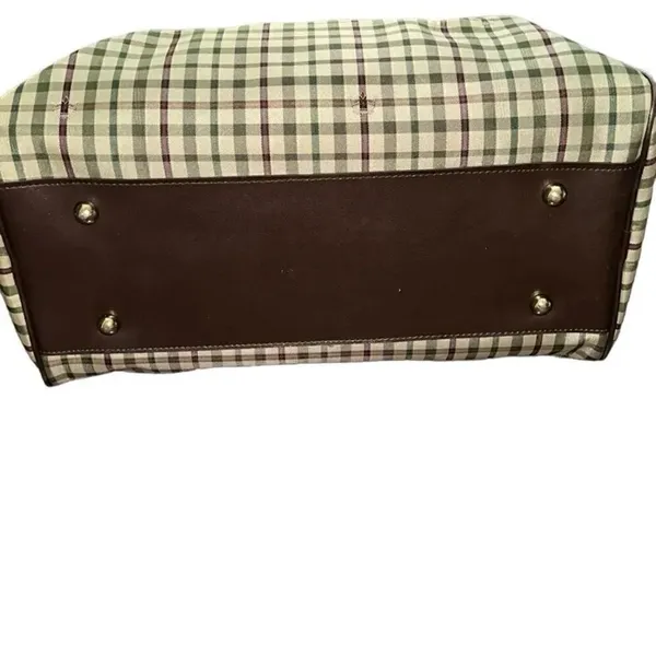 Lasserre Paris Unisex Vintage Checkered Boston Bag - Image 7