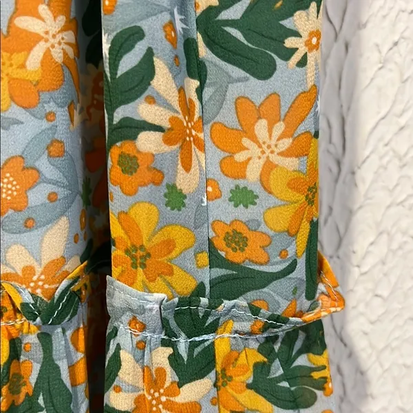 Lush Tropical Floral Spaghetti Strap Dress size small - Image 6