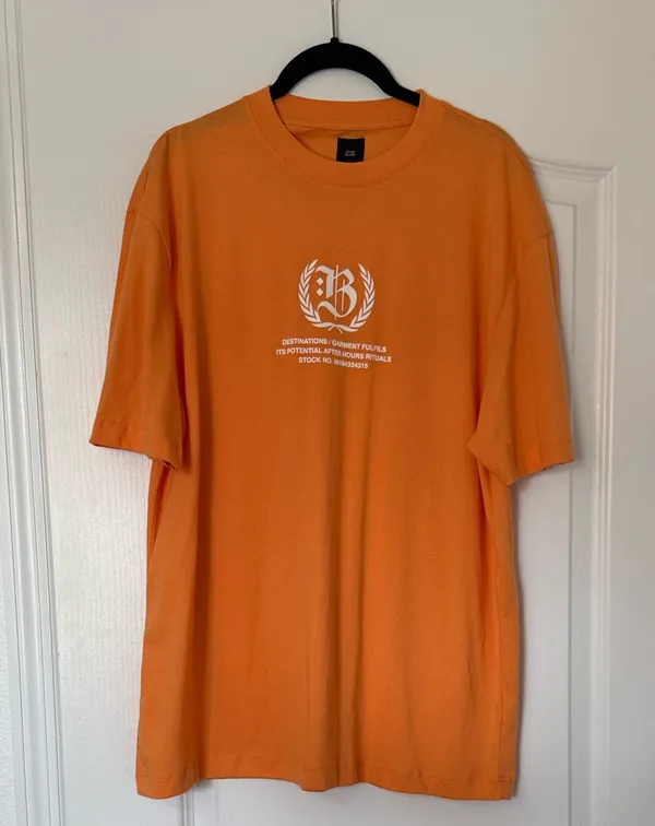 ASOS River Island Orange Graphic Shirt Medium - Image 4