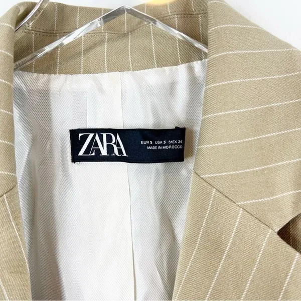 NEW ZARA Striped Oversized Menswear Inspired Blazer Women's‎ Size S Old Money - Image 7