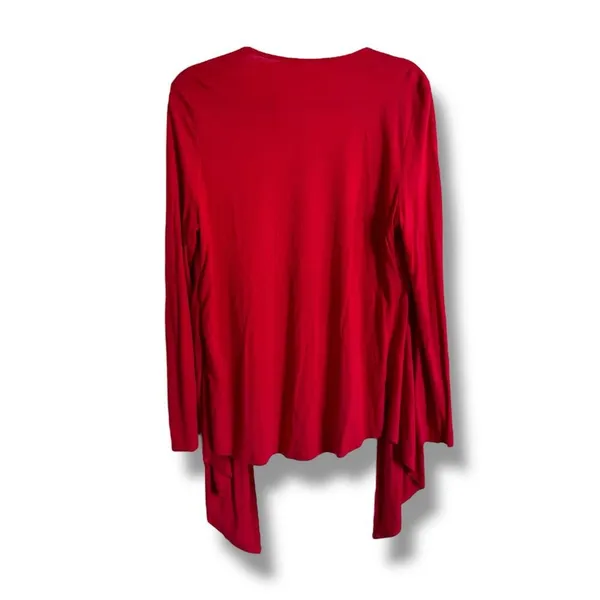 Madison Womens Top Sz‎ XL Red Sequined Cardigan Look Flowy Knit NEW with Tags - Image 3