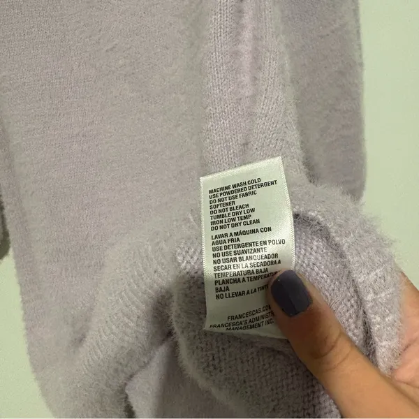 Miami Francesca’s Rosemary Mock Neck Fuzzy Sweater Mini Dress Soft Lilac‎ medium - Image 8