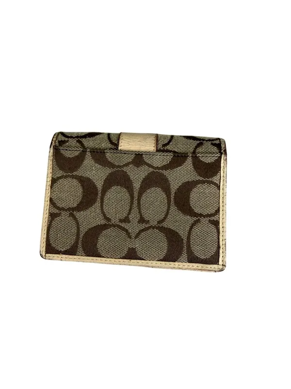 COACH Vintage Beige Logo Snap Wallet Womens - Image 7