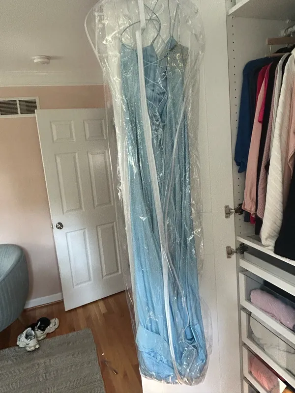 Sherri Hill 54228 Prom Dress light blue corset back rhinestone - Image 5