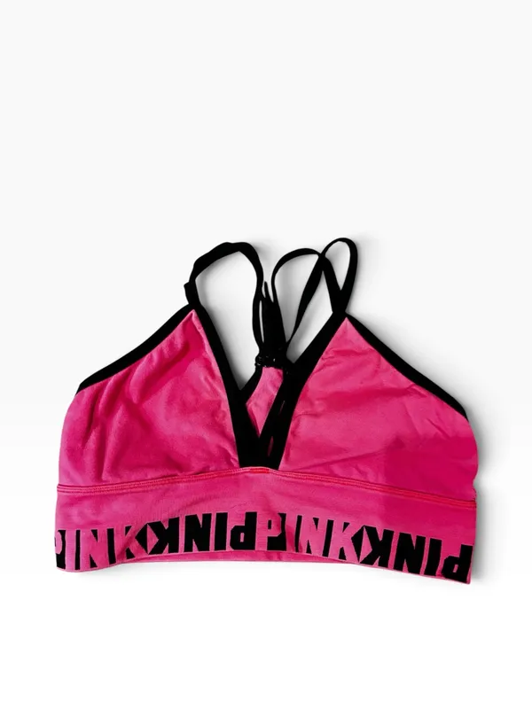 PINK Victoria's Secret Pink Strappy Logo Bikini Top - Image 6