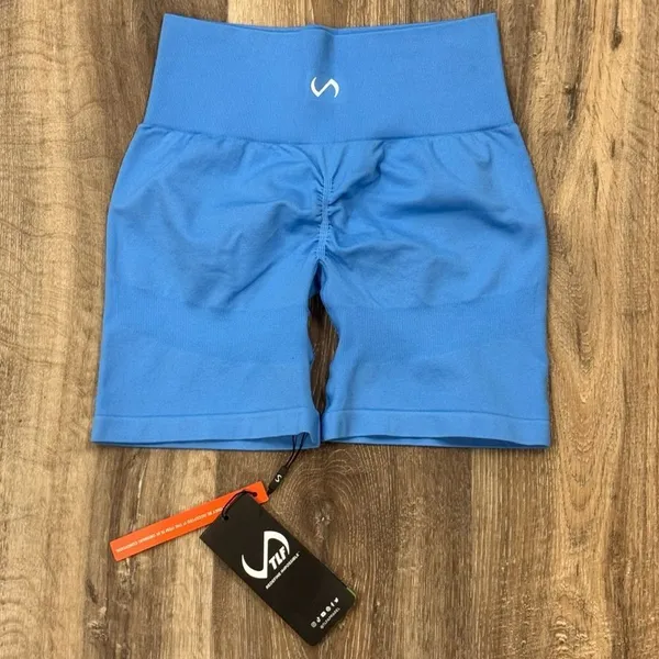 NEW TLF Apparel Blue Scrunch Athletic Shorts Women’s Small - Image 3