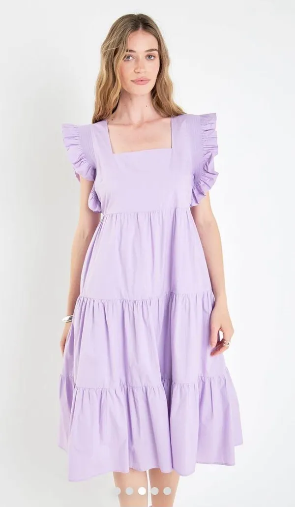 English Factory Tiered Midi Dress - Image 3