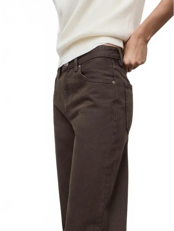Mango Miami Medium-Rise Straight-Fit Jeans NWT Chocolate Size 0 EUR 32 - Image 6
