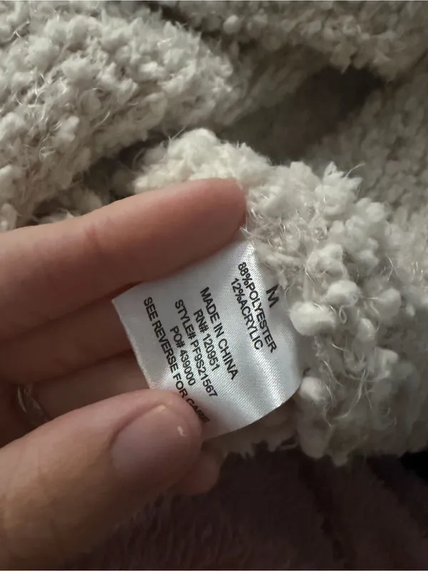 Pink Rose Cream Bouclé Cowl Neck Sweater - Image 5