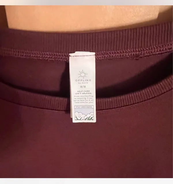 Maroon aerie offline cropped top  - Image 3