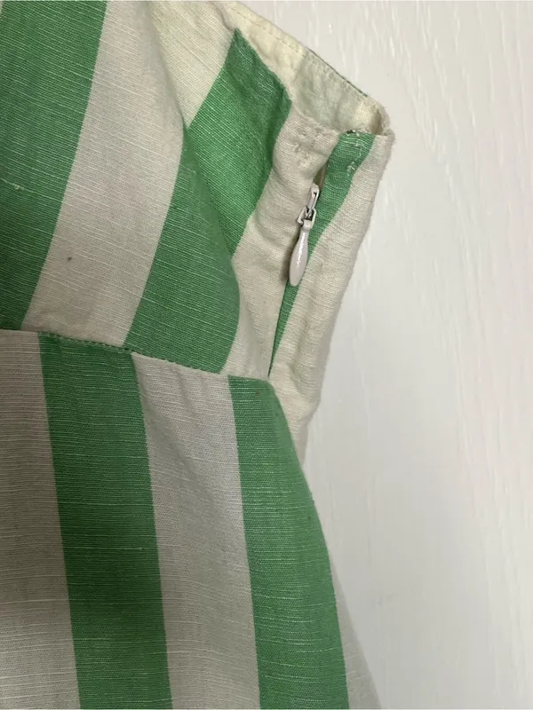 Pact Organic Cotton & Linen Sz XXXL Green and White Striped Maxi Dress - Image 6