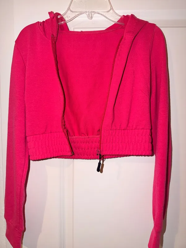 New Mix Womens Hot Pink Cropped Hoodie & Drawstring Shorts - Image 5