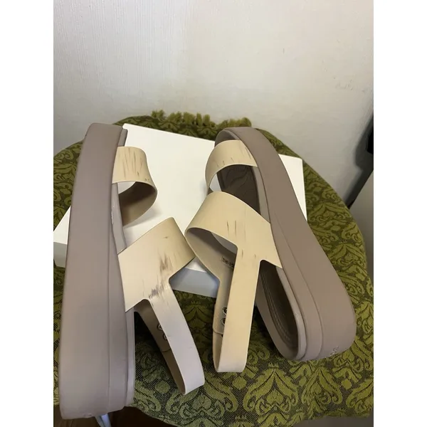 Crocs Literide Brooklyn Low Wedge Platform Sandal Size 10 Women'S Beige - Image 7