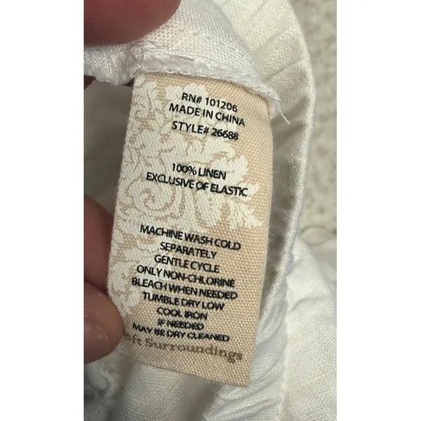 Soft Surroundings Skirt‎ Womens Small White Linen Tiered A-Line Beach Western - Image 6