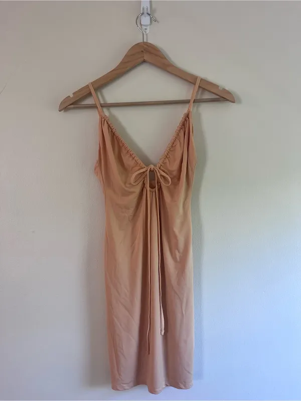 Abercrombie Strappy Cutout Knit Mini Dress Light Orange - Image 9