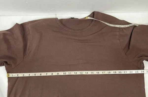 Nuuds Sz XXL Tee T-Shirt Crewneck Long Sleeve Loose Fit Curved Hem Stretch Brown - Image 12