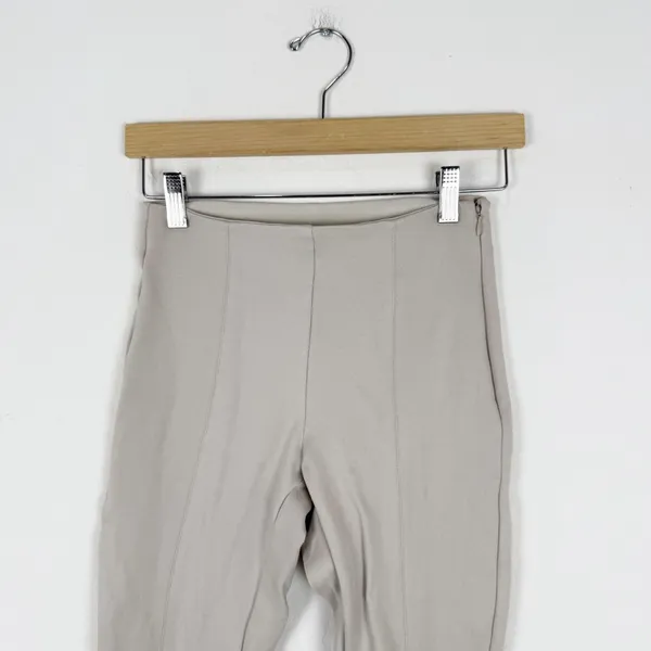 Quince Ultra-Stretch Ponte Pintuck Ankle Pants Ecru - Image 3