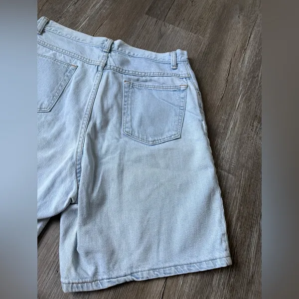 VTG Wrangler Mom Shorts Baggy Shorts Blue Faded Size 14 31 32 - Image 8