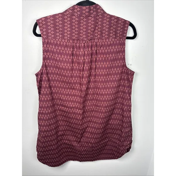 Duluth Large Womens Long Top or Mini Dress Organic‎ Cotton Burgundy Sleeveless - Image 7