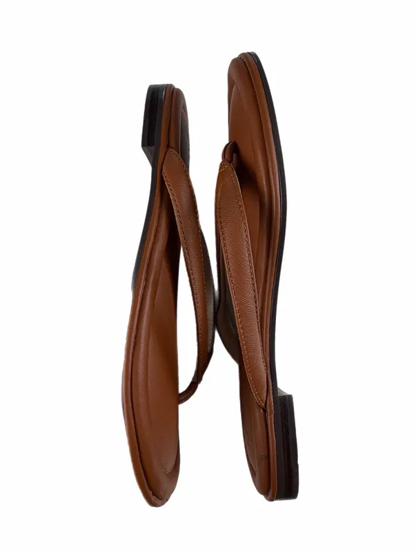 J. CREW Menorca Padded Leather Thong Sandals Brown Size 9 - Image 5