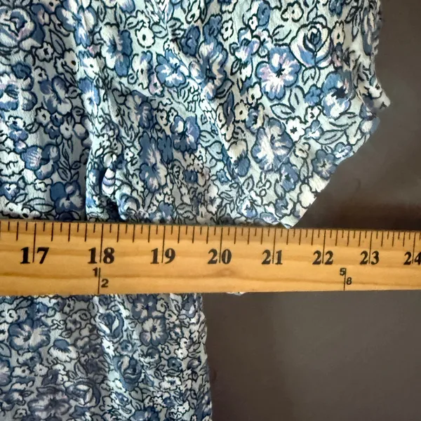 JG Hook Vintage 90s Cottage‎ Blue Floral Mixed Coastal Cowgirl Maxi Dress M - Image 7