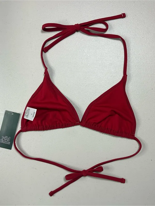 wild fable Red Tie-Back Triangle Bikini Top - Image 2