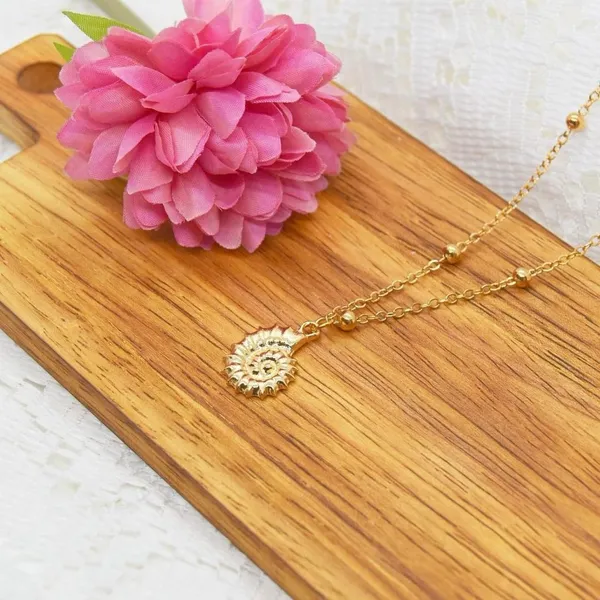 Ammonite Fossil Necklace Gold - Image 2