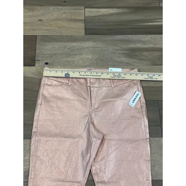 Old Navy Pixie Mid Rise Shimmer Ankle Pants Pink Size 12 New With Tag - Image 3