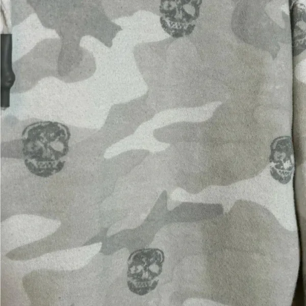 Vintage Havana Women's Burnout Hoodie Camo Skulls Halloween Elastic Size‎ Small - Image 4