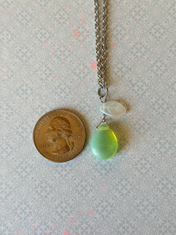 Handmade Czech glass beads boho fairy cute necklace🍐 - Image 5