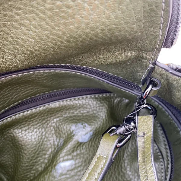 Marc Jacobs REVERSIBLE leather Crossbody / Creme /Hunter Green, GOAT leather - Image 8