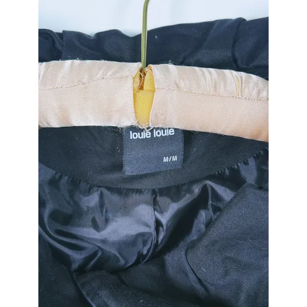 Louie Louie Double Breasted Belted Trench Coat Womens M Black Utility Scandi - Image 3