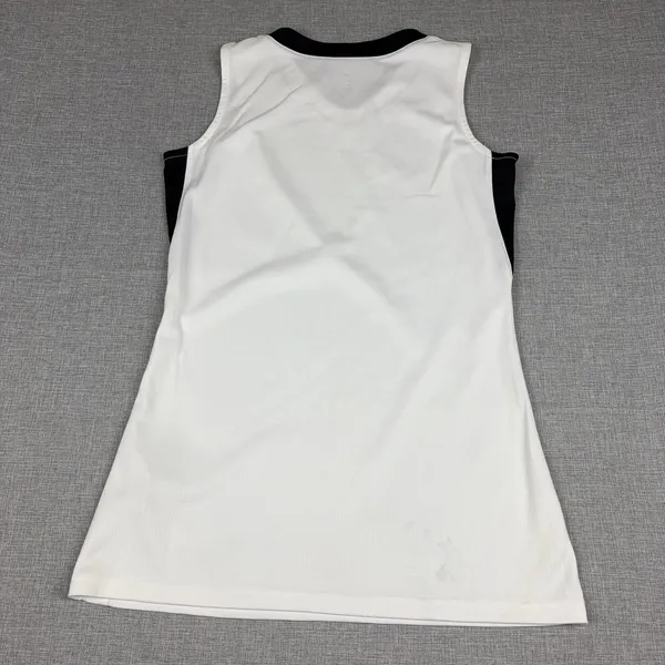 Nike Dri-FIT Tank Top Womens Small White Black V-Neck Team Jersey Athletic - Image 8