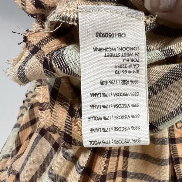 Free People‎ Peach Pacific Dawn Plaid Pull String Sleeve Snap Button Shirt M - Image 9
