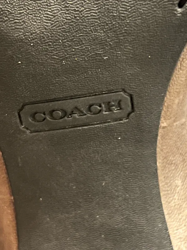Womens sz6 Coach Darlina Bronze Leather Pumps Heels with Logo Button Detail - Image 10