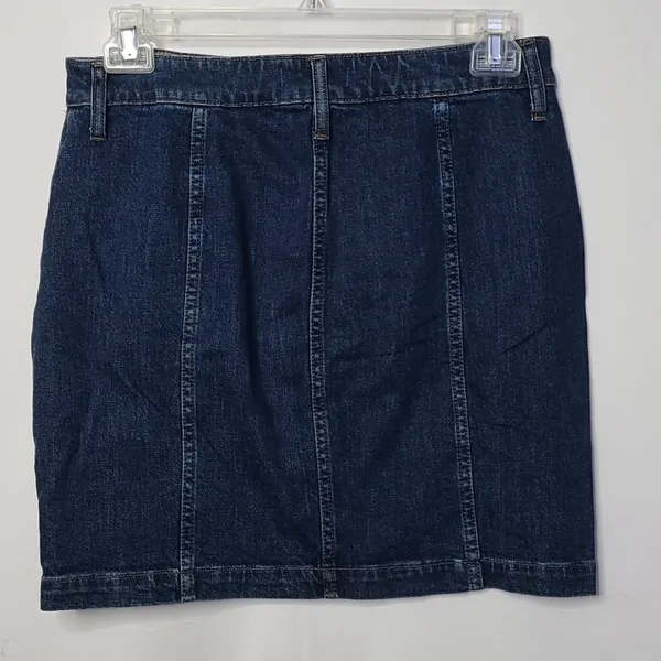 NWT Madewell stretch straight A-line button down blue jean mini skirt sz 30 - Image 4