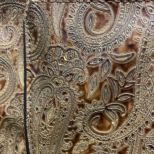 Fossil Relic by Brown and Tan Paisley Embossed Vegan Leather Purse Handbag - Image 5
