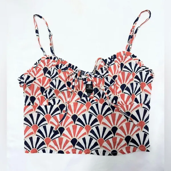 Volcom Shellz Bellz Cami Tank Top - Orange Multi - XS - Image 7