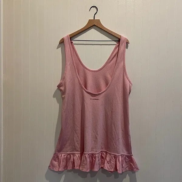 FP Movement by Free People Twirl Tunic Tank Ruffle in Antique Blush Size M NWT - Image 8