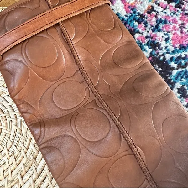 Coach Vivica Italian Leather Logo Embossed Riding Boots - Image 4