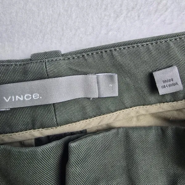 Vince -1159 Olive Green Linen Lyocell Blend‎ Tailored Straight Leg Pants Size 2 - Image 3