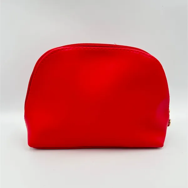 Ferragamo Parfums Red Cosmetic Bag Toiletry Pouch Travel Zip‎ Makeup Case 9x6” - Image 3