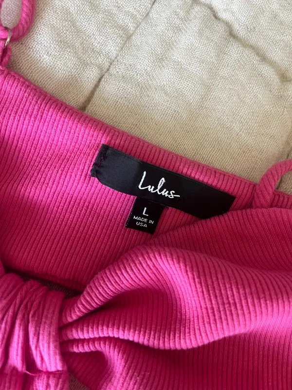 Lulus Bodysuit Pink Ribbed - Image 3