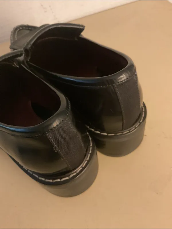 rag & bone women Black Leather platform loafer heel shoes US 7.5 - Image 5