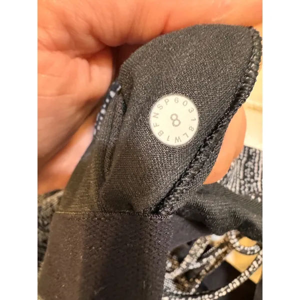 Lululemon Free To Be Serene Tank Top Black Ice Gray Strappy Back Size 8 - Image 5