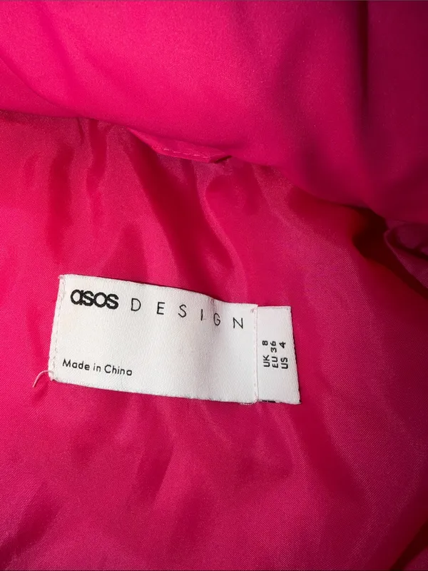 ASOS Hooded Puffer Jacket - Hot Pink - Image 3
