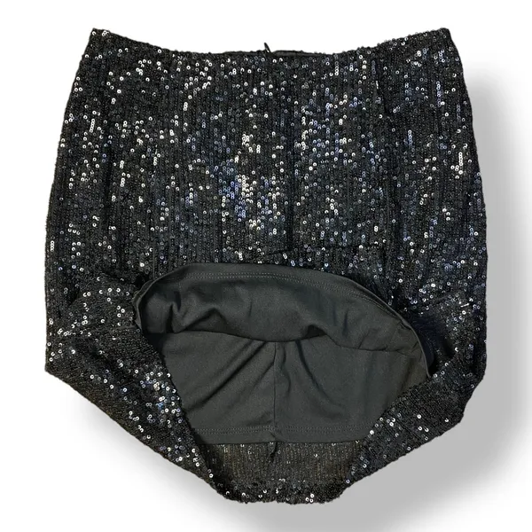Love on‎ a Hanger Sequined Mini Skirt Juniors Size 7 Black Party - Image 4