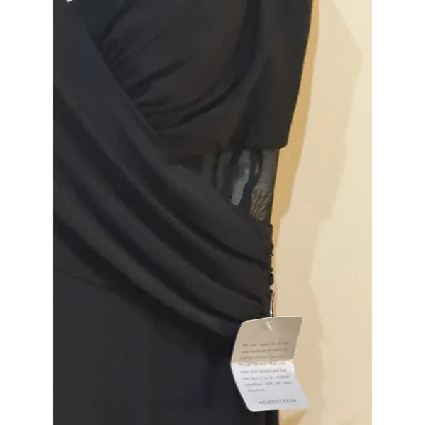 Xscape Black Beaded Straps Mesh Inset‎ Gown Size 10 $258 5298X - Image 6
