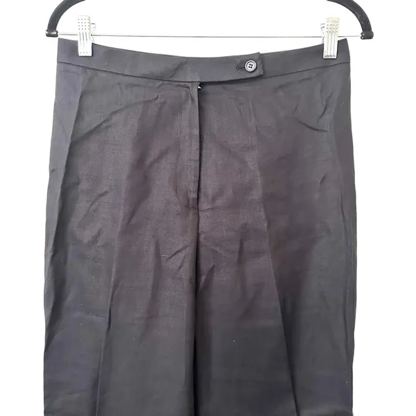 JCREW Linen‎ Pleated Trouser Black Sz 8 - Image 5
